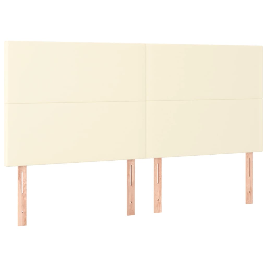 vidaXL Κεφαλάρι Κρεμ 180x5x118/128 εκ. από Συνθετικό Δέρμα