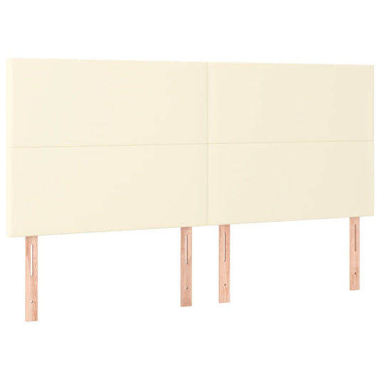 vidaXL Κεφαλάρι Κρεμ 180x5x118/128 εκ. από Συνθετικό Δέρμα