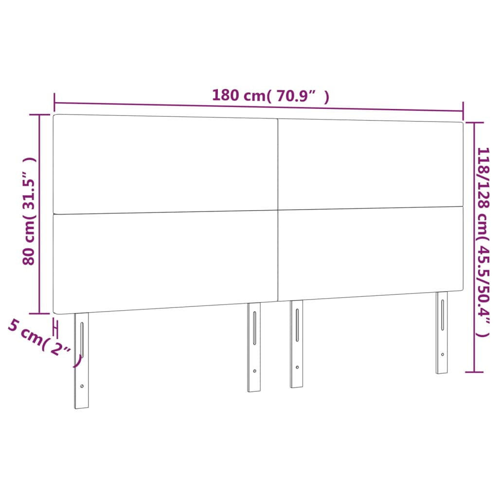 vidaXL Κεφαλάρι Κρεμ 180x5x118/128 εκ. από Συνθετικό Δέρμα
