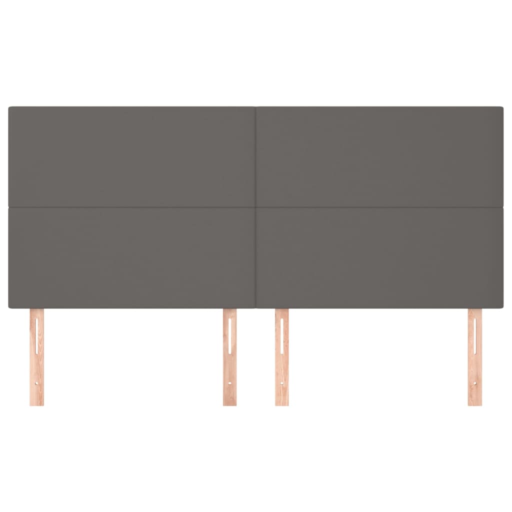 vidaXL Κεφαλάρι Κρεβατιού Γκρι 200x5x118/128 εκ. από Συνθετικό Δέρμα