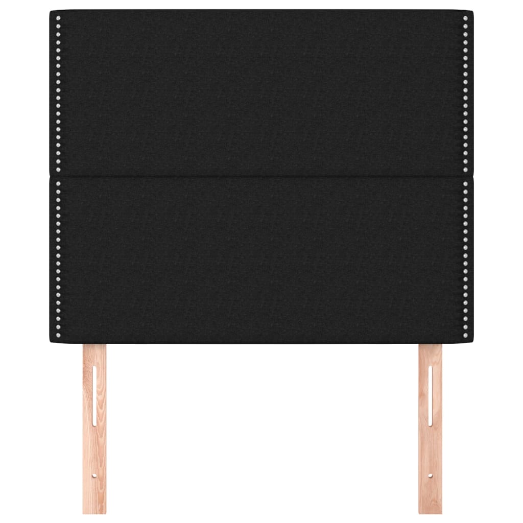 vidaXL Κεφαλάρια Κρεβατιού 2 τεμ. Μαύρο 100x5x78/88 εκ. Υφασμάτινο