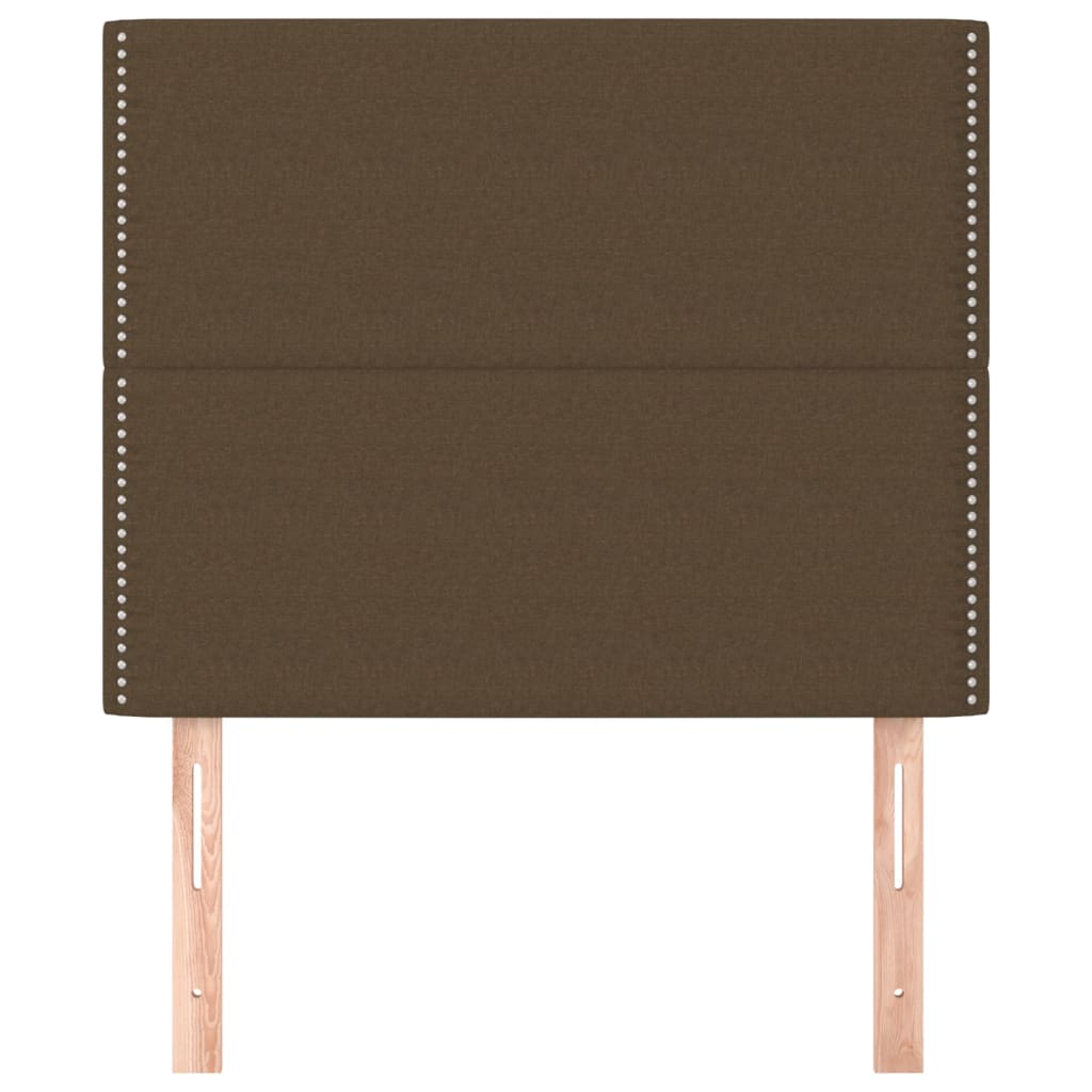 vidaXL Κεφαλάρι Κρεβατιού Σκούρο Καφέ 100x5x118/128 εκ. Ύφασμα