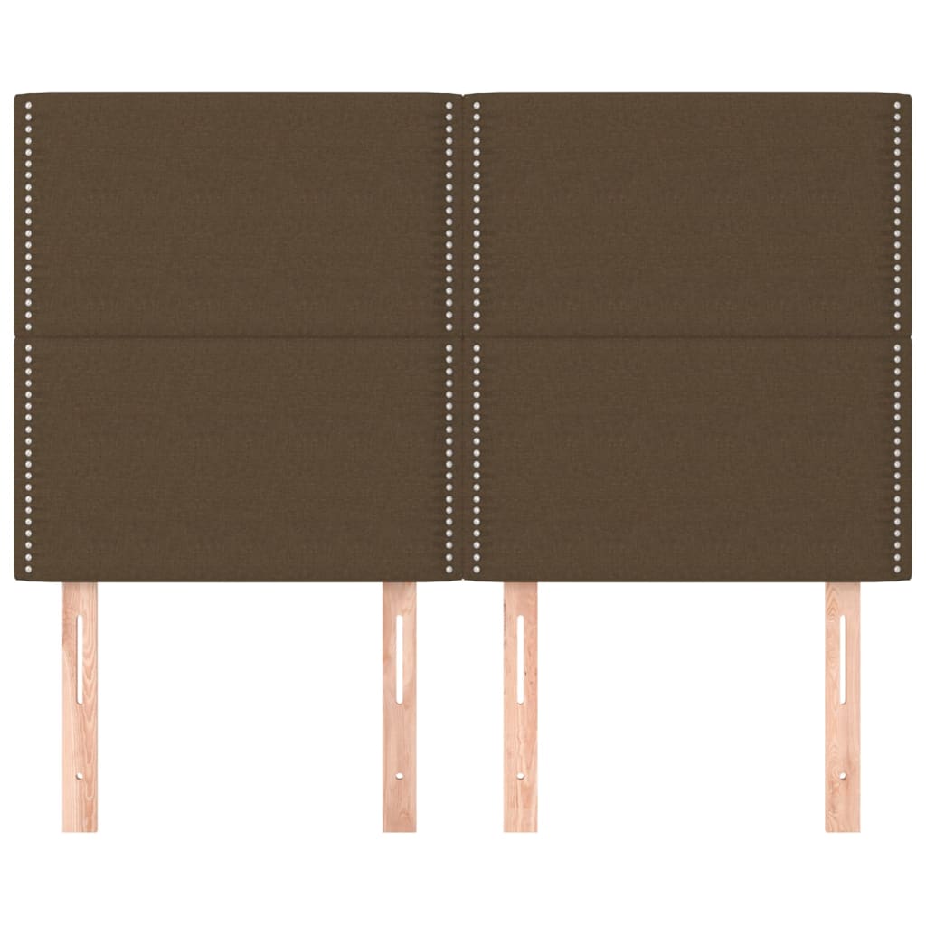 vidaXL Κεφαλάρι Κρεβατιού Σκούρο Καφέ 144x5x118/128 εκ. Ύφασμα