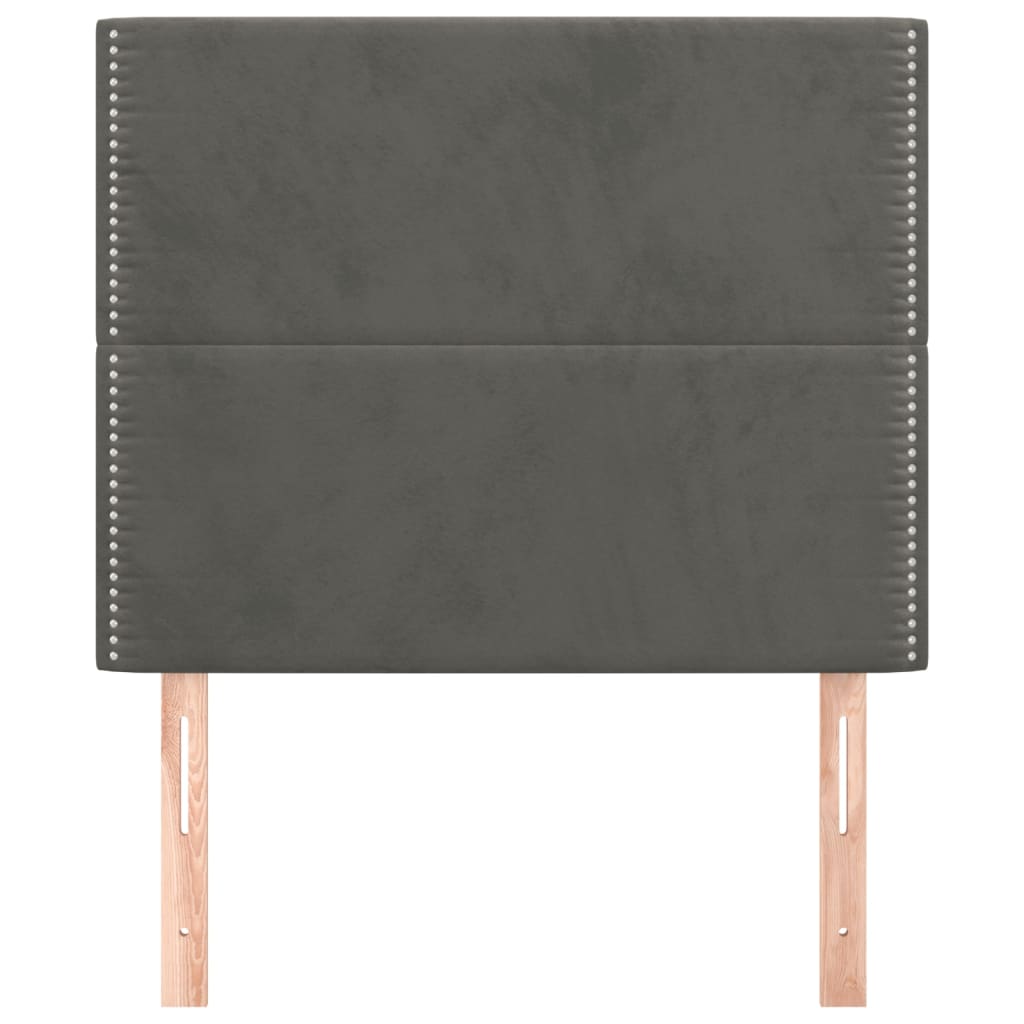 vidaXL Κεφαλάρια Κρεβατιού 2 τεμ. Σκ. Γκρι 80 x 5 x 78/88εκ. Βελούδινο