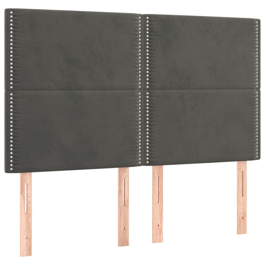vidaXL Κεφαλάρι Σκούρο Γκρι Βελούδινο 144x5x118/128 εκ.