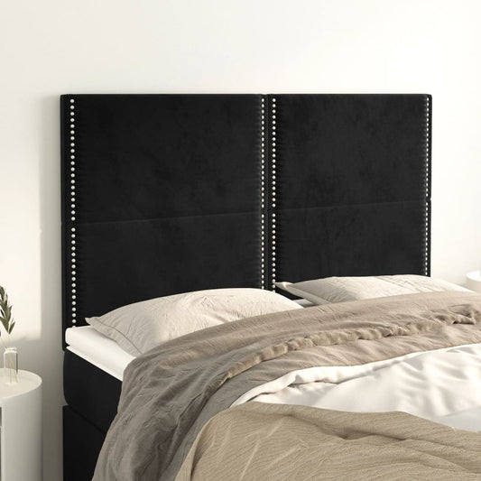 vidaXL Κεφαλάρι Μαύρο Βελούδινο 144x5x118/128 εκ.