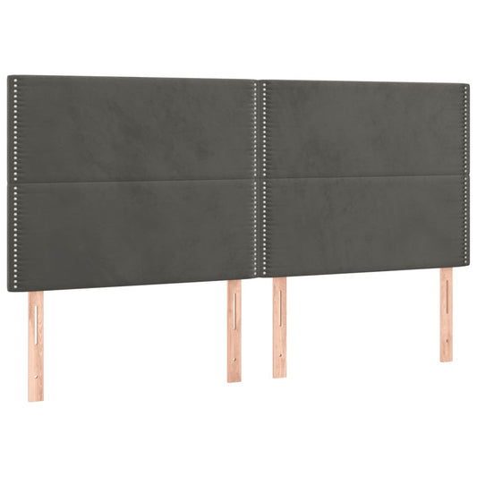vidaXL Κεφαλάρι Σκούρο Γκρι Βελούδινο 160x5x118/128 εκ.
