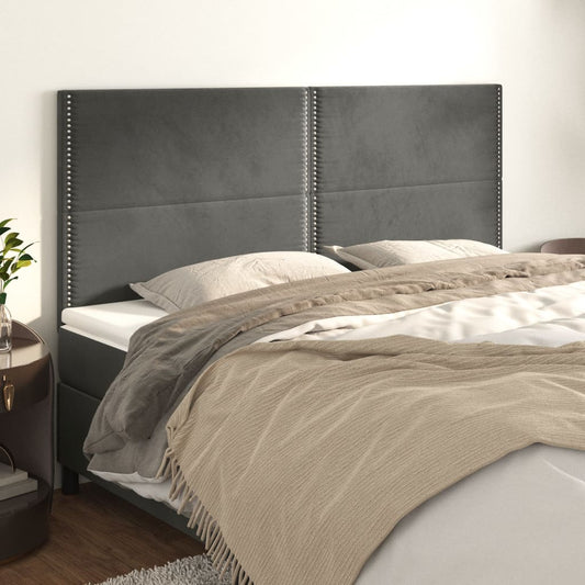 vidaXL Κεφαλάρι Σκούρο Γκρι Βελούδινο 160x5x118/128 εκ.