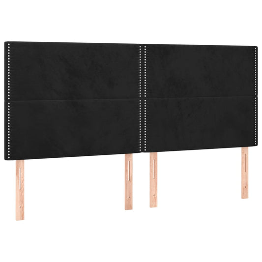 vidaXL Κεφαλάρι Μαύρο Βελούδινο 160x5x118/128 εκ.