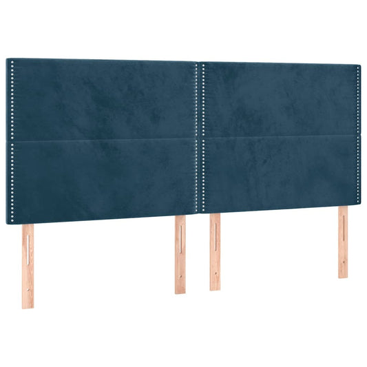 vidaXL Κεφαλάρι Σκούρο Μπλε Βελούδινο 160x5x118/128 εκ.