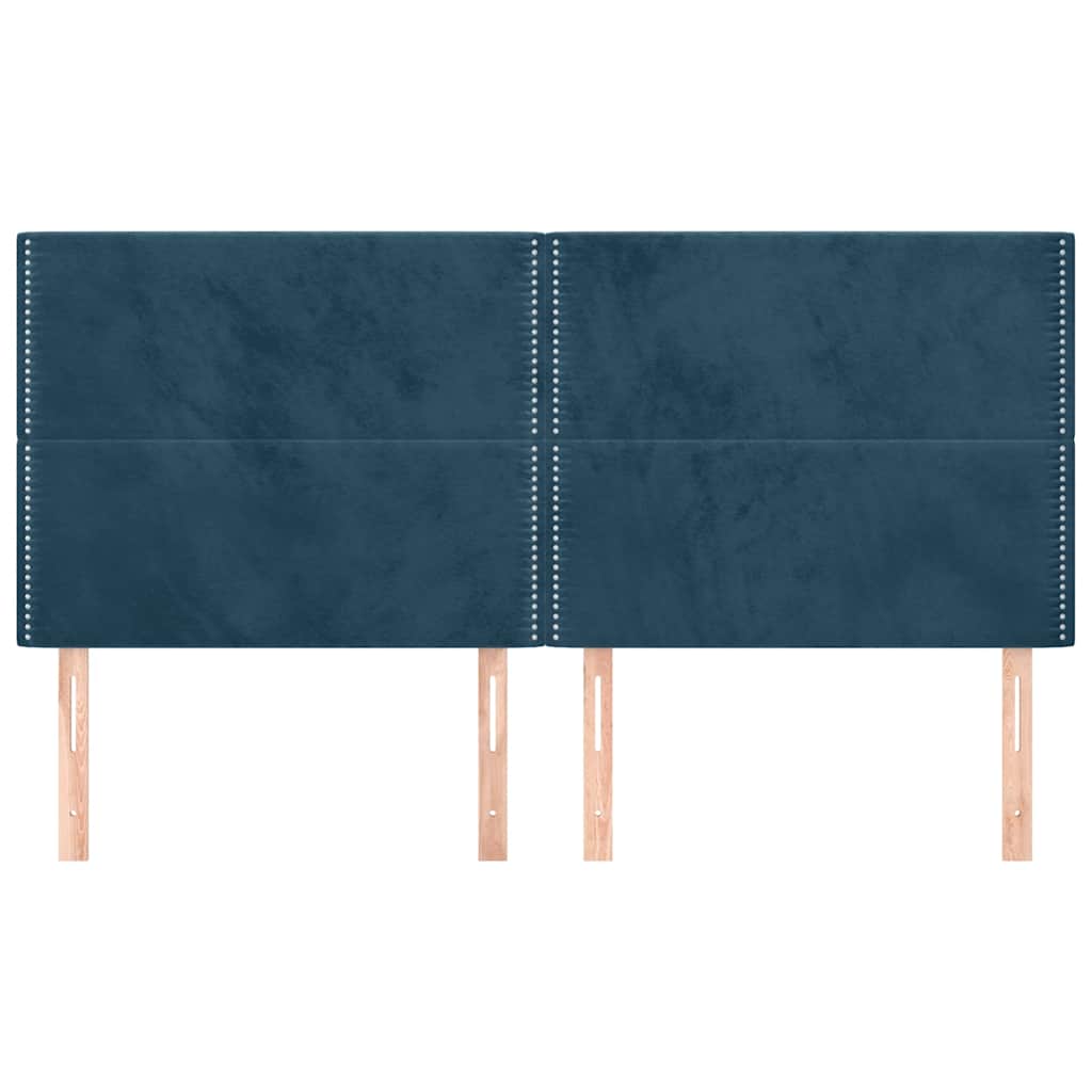 vidaXL Κεφαλάρι Σκούρο Μπλε Βελούδινο 160x5x118/128 εκ.