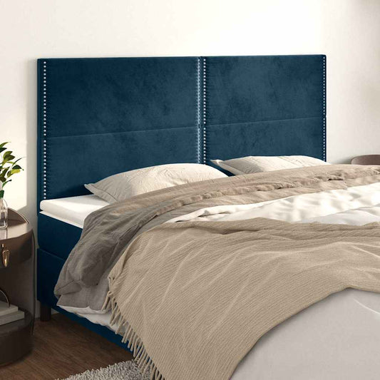 vidaXL Κεφαλάρι Σκούρο Μπλε Βελούδινο 160x5x118/128 εκ.