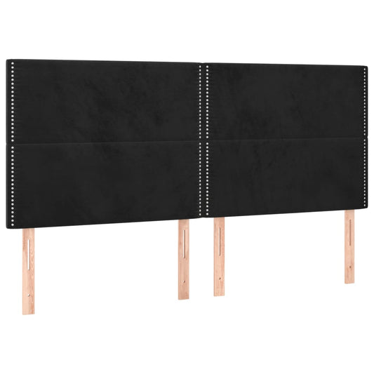 vidaXL Κεφαλάρι Μαύρο Βελούδινο 180x5x118/128 εκ.