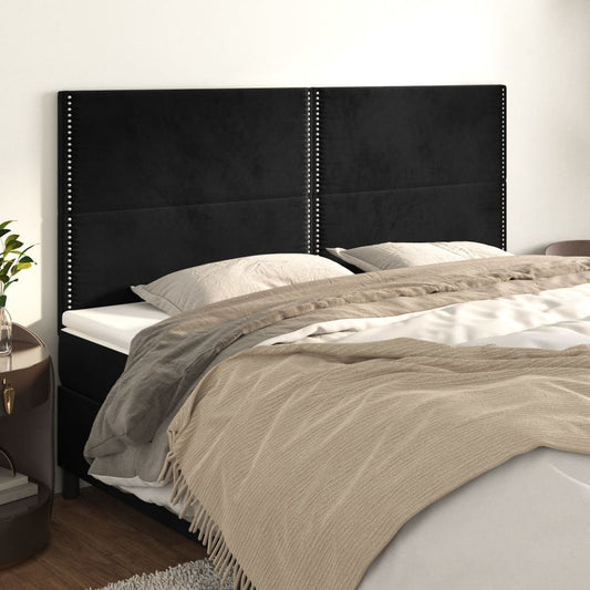 vidaXL Κεφαλάρι Μαύρο Βελούδινο 180x5x118/128 εκ.