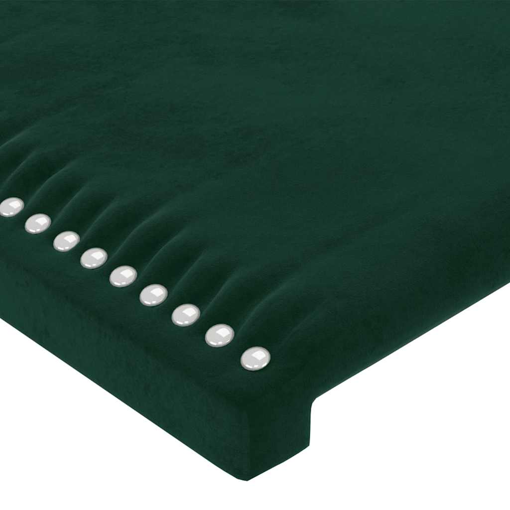 vidaXL Κεφαλάρι Σκούρο Πράσινο Βελούδινο 180x5x118/128 εκ.