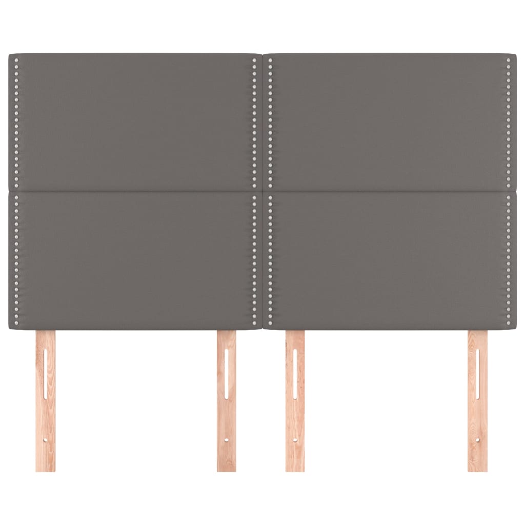 vidaXL Κεφαλάρια Κρεβατιού 4 τεμ. Γκρι 72x5x78/88 εκ. Συνθετικό Δέρμα