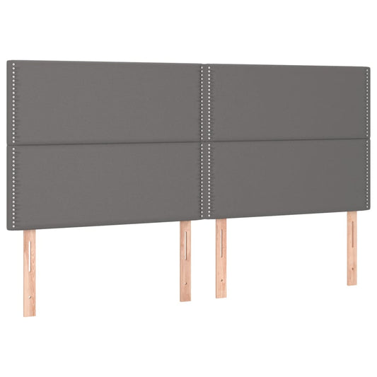 vidaXL Κεφαλάρι Κρεβατιού Γκρι 200x5x118/128 εκ. από Συνθετικό Δέρμα