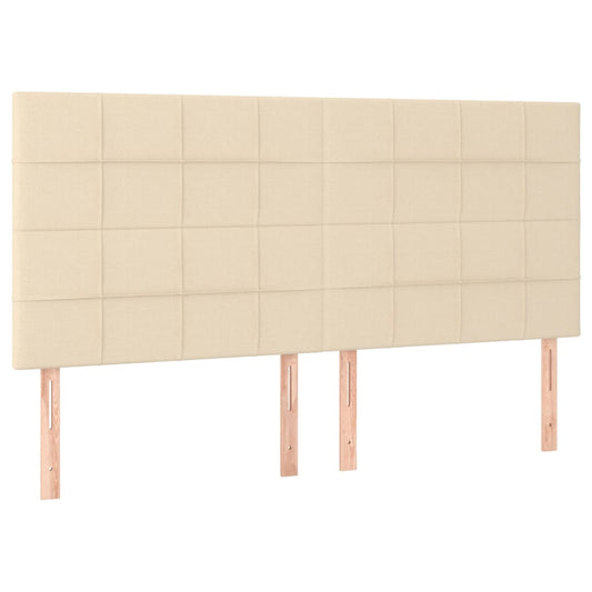 vidaXL Κεφαλάρια Κρεβατιού 4 τεμ. Κρεμ 100x5x78/88 εκ. Υφασμάτινο