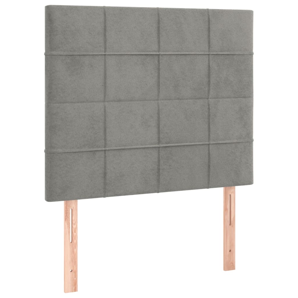 vidaXL Κεφαλάρι Ανοιχτό Γκρι Βελούδο 100x5x118/128 εκ.
