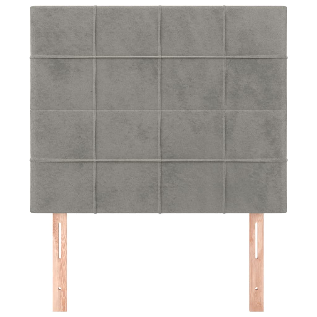 vidaXL Κεφαλάρι Ανοιχτό Γκρι Βελούδο 100x5x118/128 εκ.