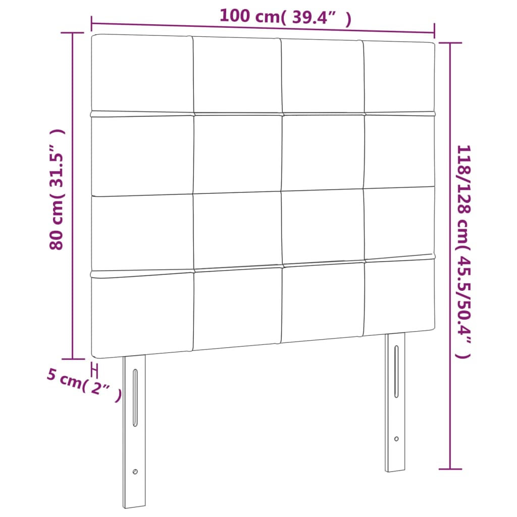 vidaXL Κεφαλάρι Ανοιχτό Γκρι Βελούδο 100x5x118/128 εκ.