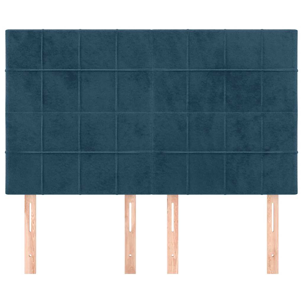 vidaXL Κεφαλάρι Σκούρο Μπλε Βελούδινο 144x5x118/128 εκ.