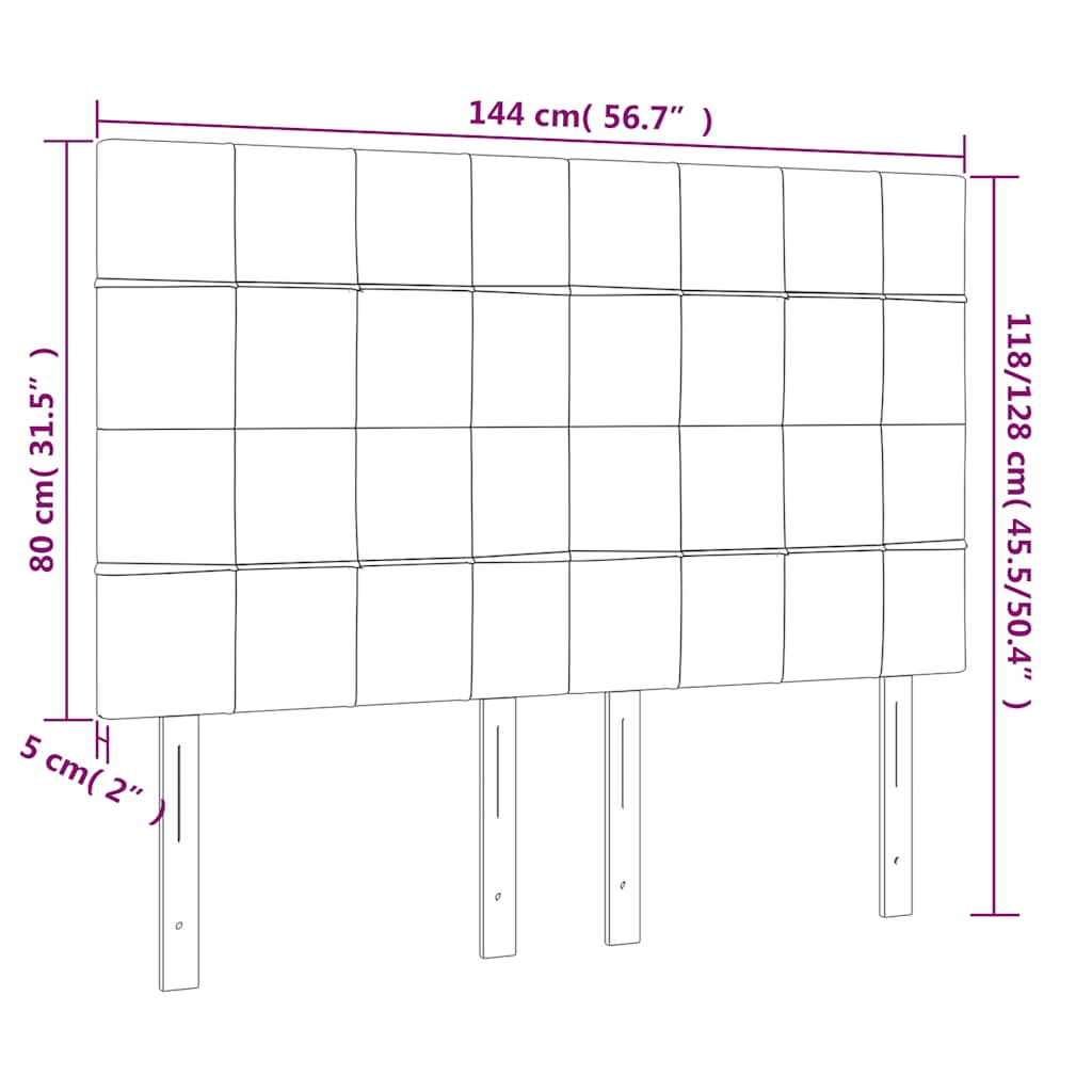 vidaXL Κεφαλάρι Σκούρο Μπλε Βελούδινο 144x5x118/128 εκ.
