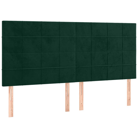 vidaXL Κεφαλάρι Σκούρο Πράσινο Βελούδινο 160x5x118/128 εκ.