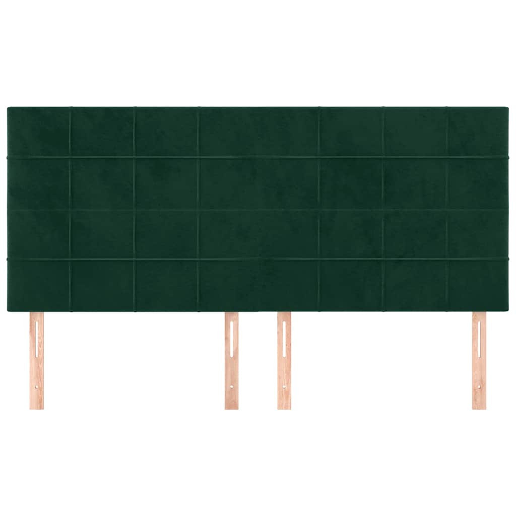 vidaXL Κεφαλάρι Σκούρο Πράσινο Βελούδινο 180x5x118/128 εκ.