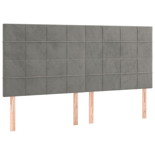 vidaXL Κεφαλάρι Ανοιχτό Γκρι 200x5x118/128 εκ. Βελούδο