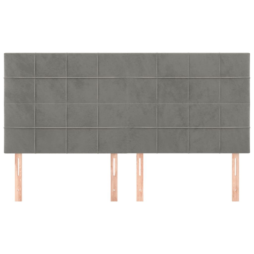 vidaXL Κεφαλάρι Ανοιχτό Γκρι 200x5x118/128 εκ. Βελούδο