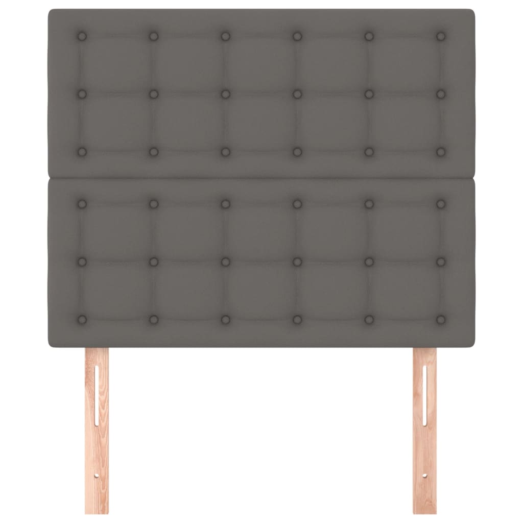 vidaXL Κεφαλάρια Κρεβατιού 2 τεμ. Γκρι 90x5x78/88 εκ. Συνθετικό Δέρμα