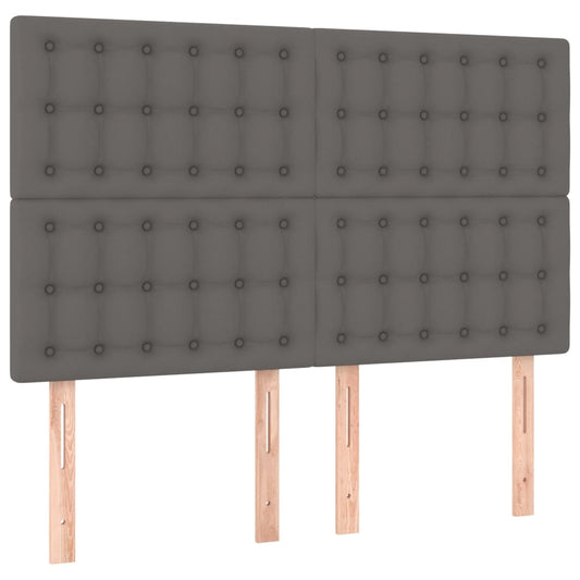 vidaXL Κεφαλάρι Κρεβατιού Γκρι 144x5x118/128 εκ. από Συνθετικό Δέρμα