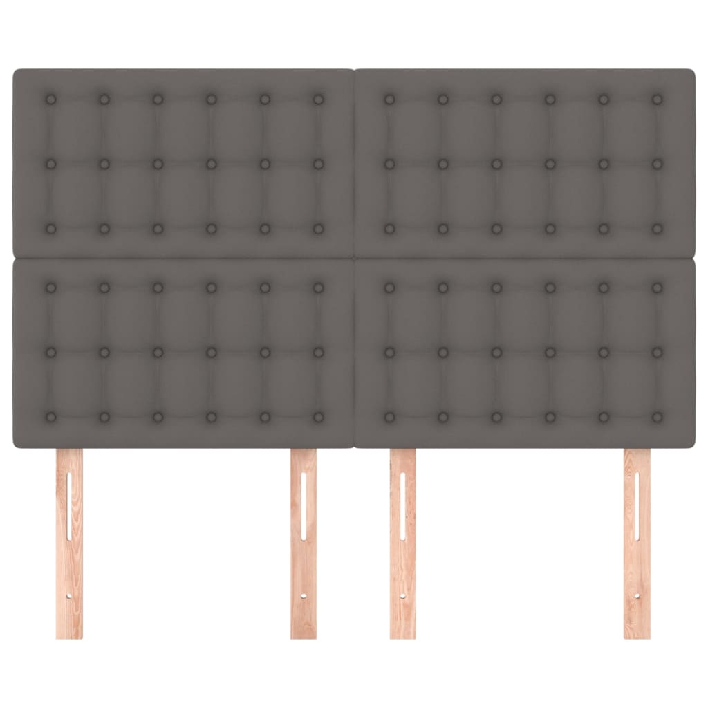 vidaXL Κεφαλάρια Κρεβατιού 4 τεμ. Γκρι 72x5x78/88 εκ. Συνθετικό Δέρμα