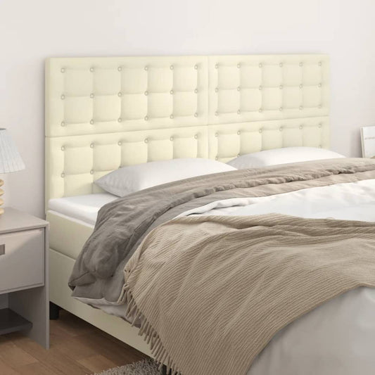 vidaXL Κεφαλάρι Κρεμ 160x5x118/128 εκ. από Συνθετικό Δέρμα