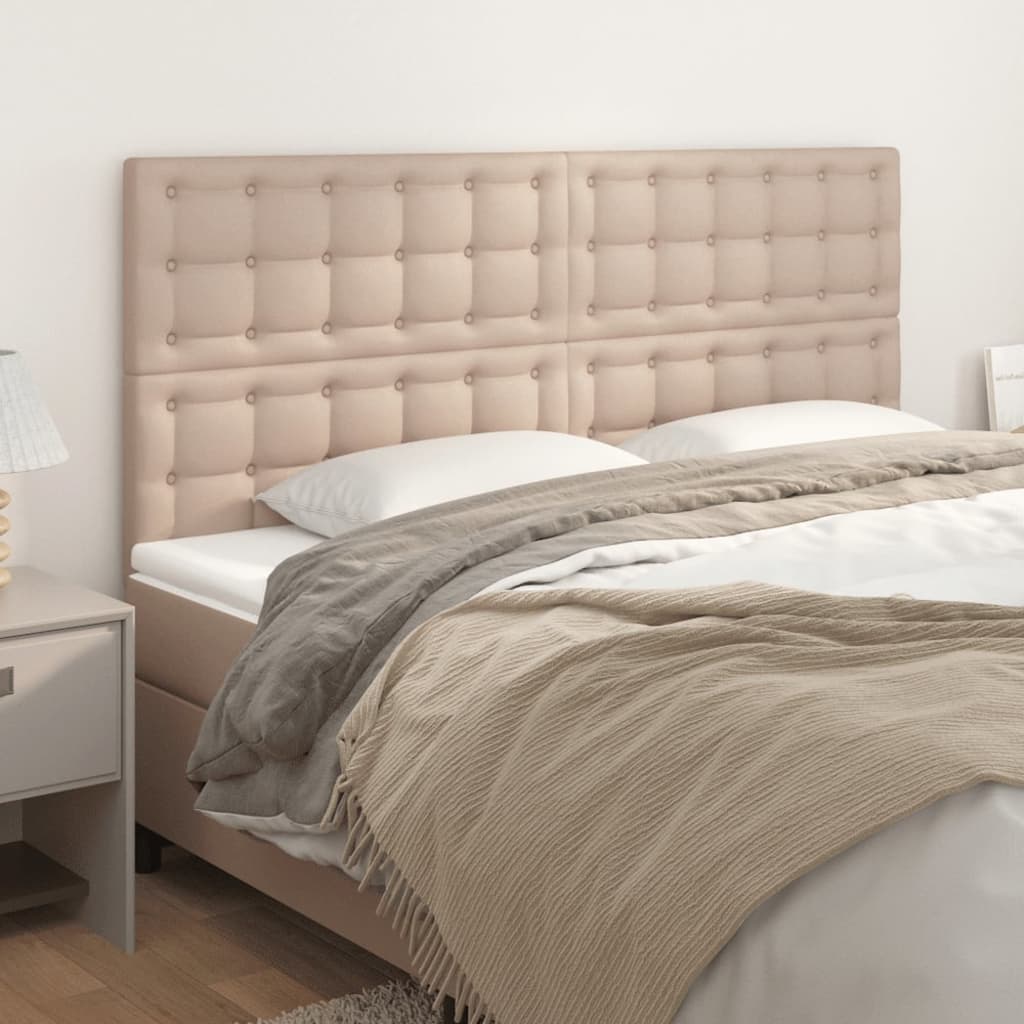 vidaXL Κεφαλάρια Κρεβατιού 4 τεμ. Καπουτσίνο 90x5x78/88 εκ. Συνθ.Δέρμα
