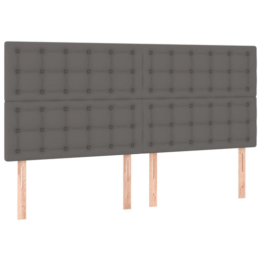 vidaXL Κεφαλάρι Κρεβατιού Γκρι 200x5x118/128 εκ. από Συνθετικό Δέρμα