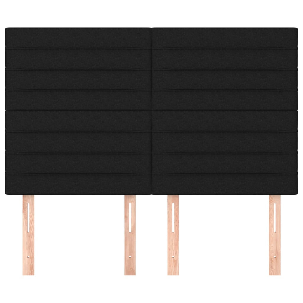vidaXL Κεφαλάρια Κρεβατιού 4 τεμ. Μαύρα 72x5x78/88 εκ. Υφασμάτινα