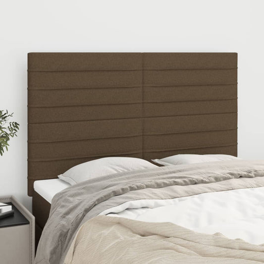 vidaXL Κεφαλάρι Κρεβατιού Σκούρο Καφέ 144x5x118/128 εκ. Ύφασμα