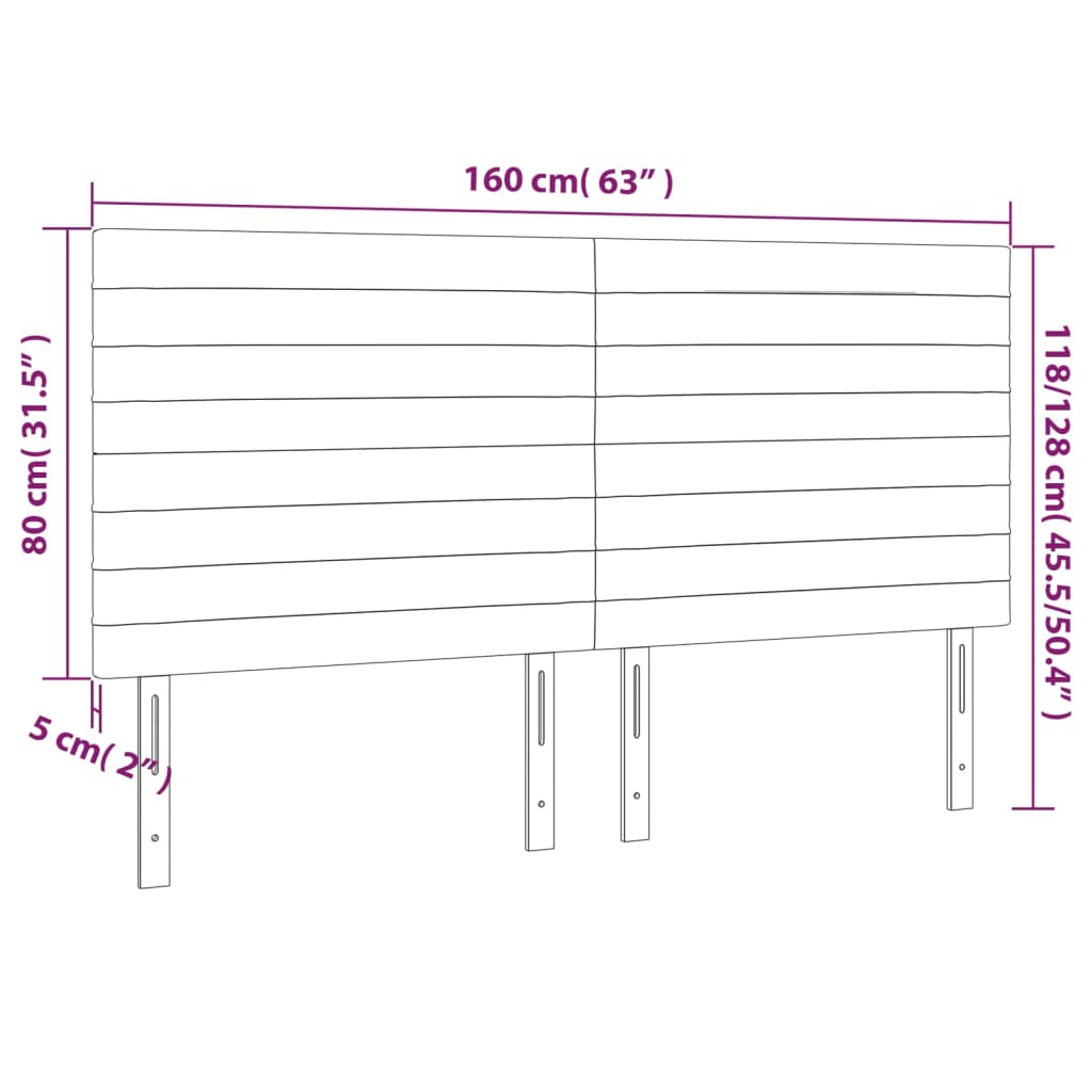 vidaXL Κεφαλάρι Μπλε 160x5x118/128 εκ. Ύφασμα