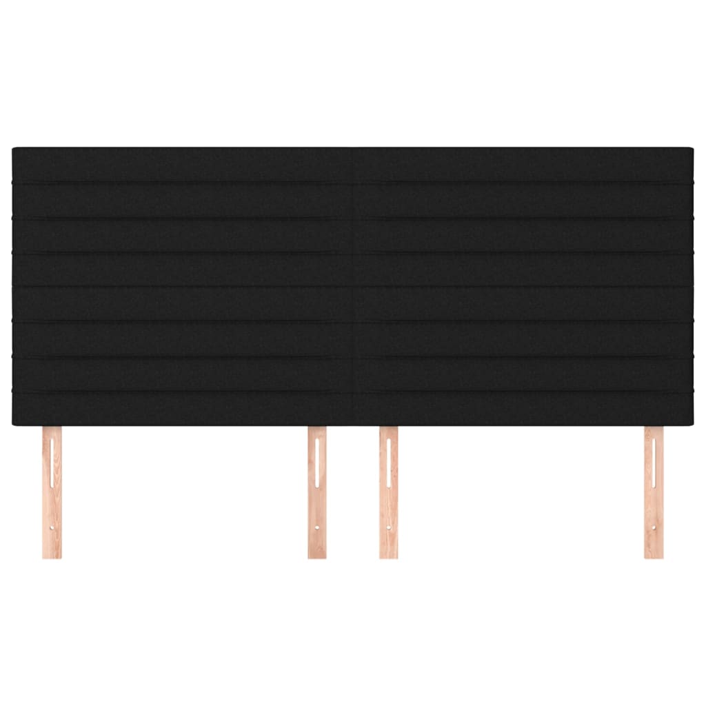vidaXL Κεφαλάρια Κρεβατιού 4 τεμ. Μαύρο 90x5x78/88 εκ. Υφασμάτινο