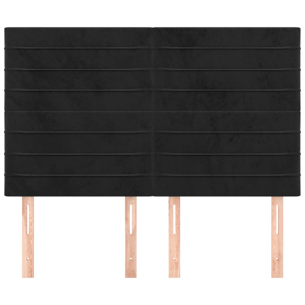 vidaXL Κεφαλάρια Κρεβατιού 4 τεμ. Μαύρα 72x5x78/88 εκ. Βελούδινα