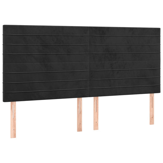 vidaXL Κεφαλάρι Μαύρο Βελούδινο 160x5x118/128 εκ.