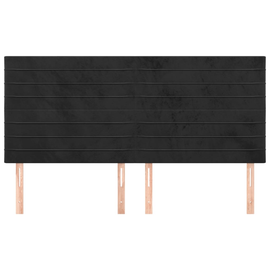 vidaXL Κεφαλάρια Κρεβατιού 4 τεμ. Μαύρα 80 x 5 x 78/88 εκ. Βελούδινο