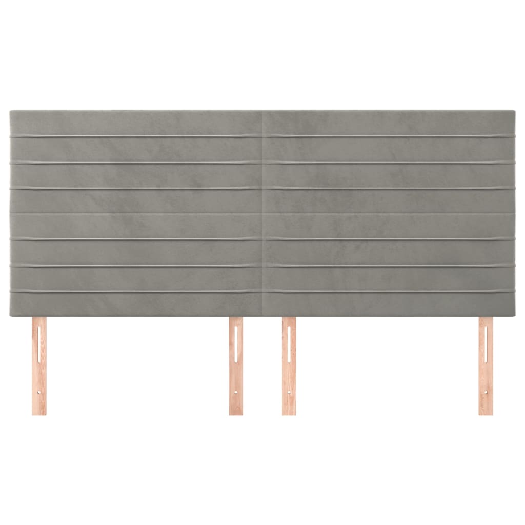 vidaXL Κεφαλάρι Ανοιχτό Γκρι 180x5x118/128 εκ. Βελούδο