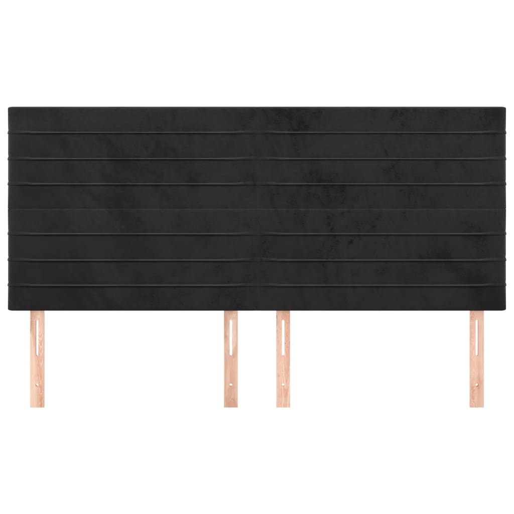 vidaXL Κεφαλάρια Κρεβατιού 4 τεμ. Μαύρο 100x5x78/88 εκ. Βελούδινο