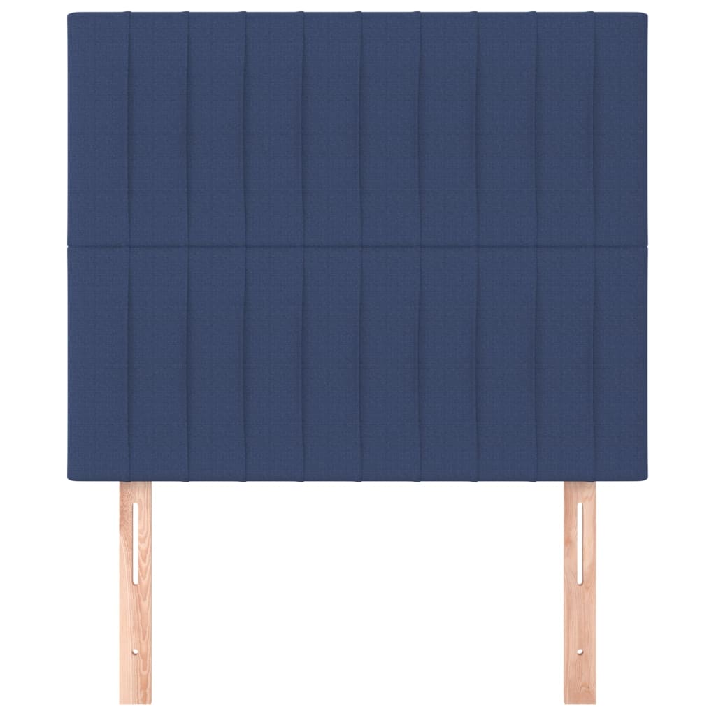 vidaXL Κεφαλάρια Κρεβατιού 2 τεμ. Μπλε 80 x 5 x 78/88 εκ. Υφασμάτινο