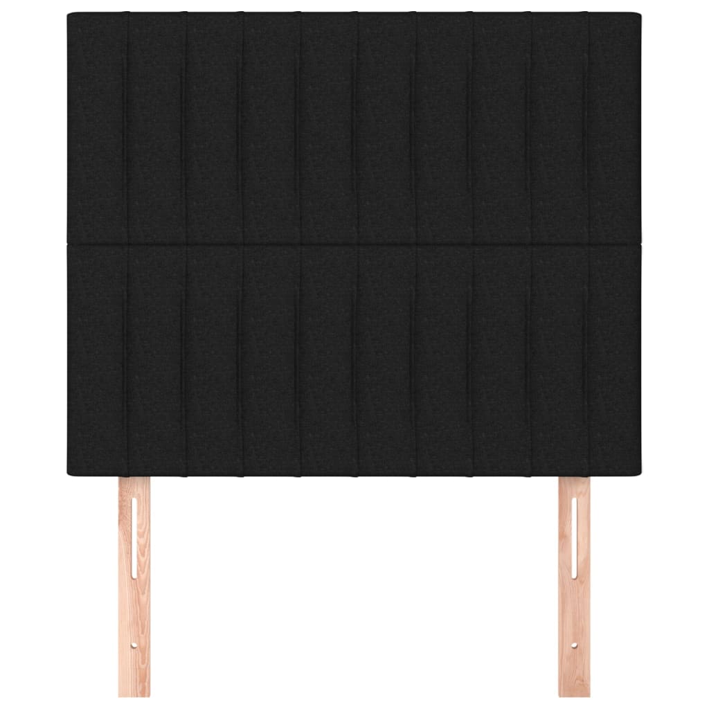 vidaXL Κεφαλάρια Κρεβατιού 2 τεμ. Μαύρο 100x5x78/88 εκ. Υφασμάτινο