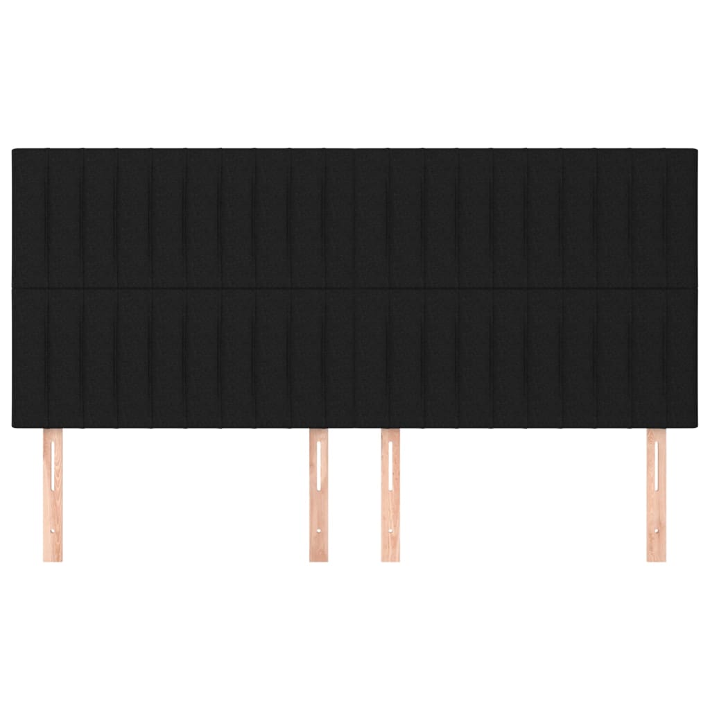 vidaXL Κεφαλάρια Κρεβατιού 4 τεμ. Μαύρα 80 x 5 x 78/88 εκ. Υφασμάτινο