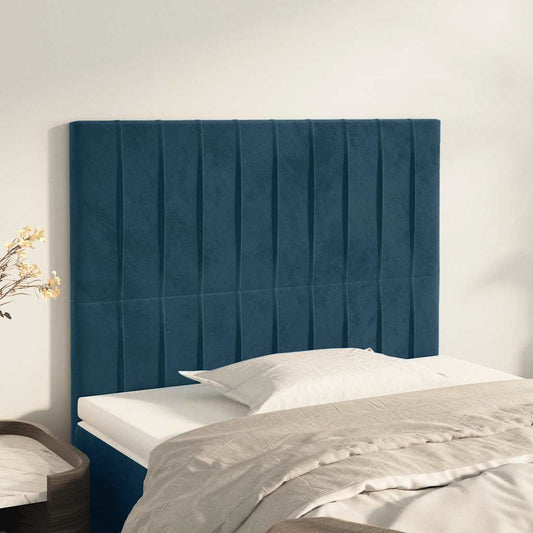 vidaXL Κεφαλάρι Σκούρο Μπλε Βελούδινο 100x5x118/128 εκ.